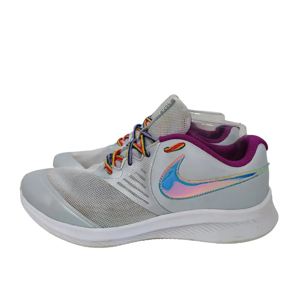 NIKE Shoes Star Runner Rainbow Laces Holographic CW3294-001 Size 5 Y or 7 Women